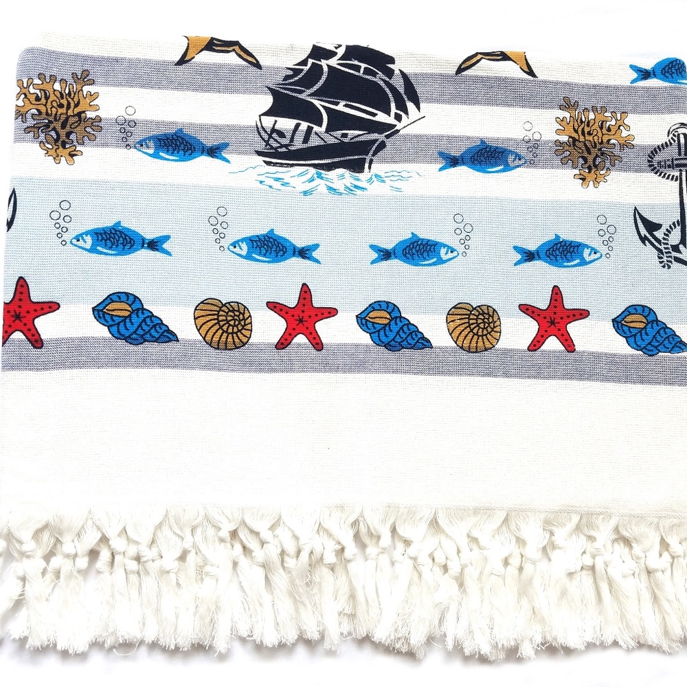 Beach Towel, Printed, 100% Cotton, Made in Turkey